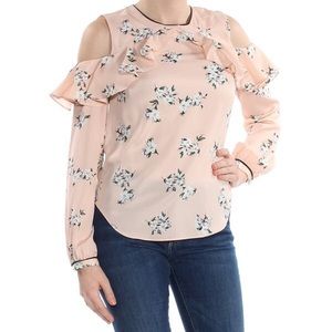 RALPH LAUREN Pink Floral Print Long Sleeve Top